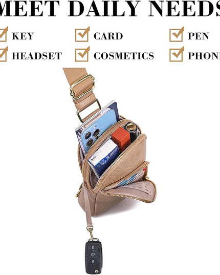 INICAT RFID Blocking Sling Bag Anti Theft Crossbody Bags Women Valentine's Day Gifts Travel Purses Vegan Leather