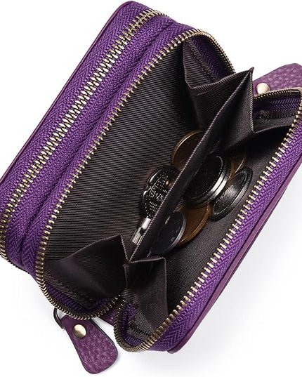 GOIACII Small Genuine Leather Wallet for Women, RFID Blocking Credit Card Holder Wallet