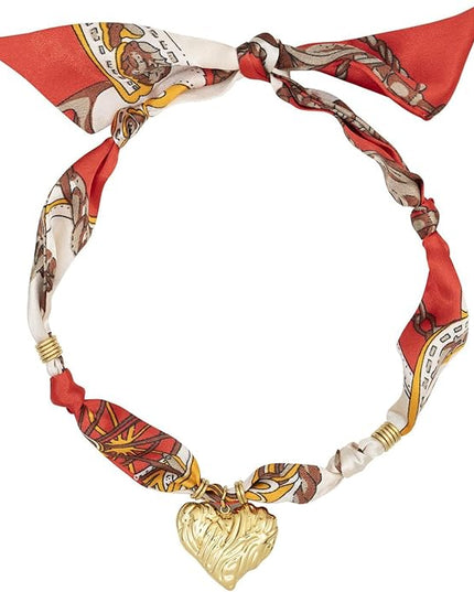 HETICA Scarf Necklace for Women Silk Western Charm Necklaces Fashion Accessory Jewelry Gift