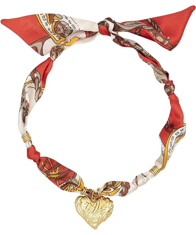 HETICA Scarf Necklace for Women Silk Western Charm Necklaces Fashion Accessory Jewelry Gift