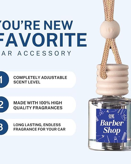 C&E Craft Co Hanging Car Air Freshener Diffuser 2 Pack, Long Lasting Fragrance Oil Car Freshener, Glass Bottle Auto Air Freshener, Made in USA (Clean Cotton)