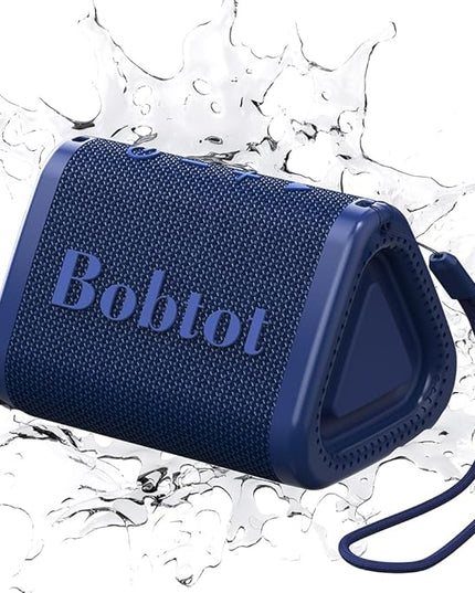 Bobtot Portable Bluetooth Speaker Wireless, IPX7 Small Shower Speaker Waterproof, 15H Playing Time, Loud and Stereo Sound with Bass, TWS Pairing for Party, Camping, Travel, Blue