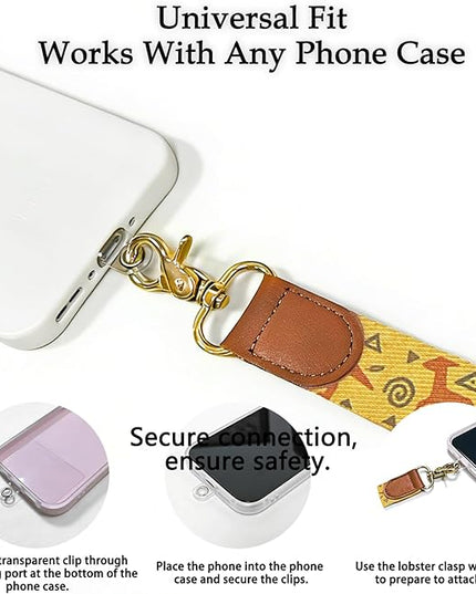 Phone Lanyard Crossbody with Wrist Strap, Adjustable Retro Dinosaur Neck & Wrist Lanyard for Phones and Case Accessories