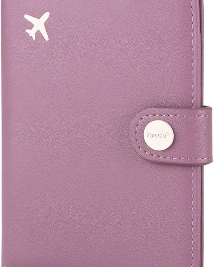 ZOPPEN Passport Holder Women, Passport Cover Travel Wallet Rfid Blocking Passport Wallet Cover Case Travel Essentials Document Organizer, Elegant Purple