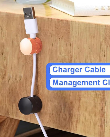 3 Sets Charger Holders for Cords, Adjustable Cable Anchor Holders, Adhesive Metal Cord Clips, Cable Management Wire Organizers for Desk, Office, Nightstand - Matte Black, White, Rose Gold