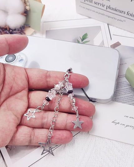 1-4PCS Cute Phone Charms Aesthetic Y2K Cell Phone Charms Strap Pink Strawberry Butterfly Star PhoneCharm Y2K Accessories for Bag Keychain Airpods Camera Pendants Decor
