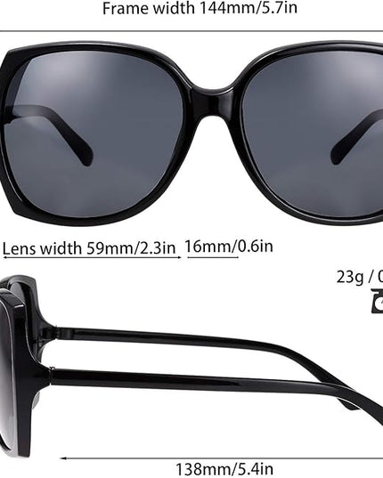 The Fresh Women's Oversized Square Jackie O Cat Eye Hybrid Butterfly Fashion Sunglasses - Exquisite Packaging