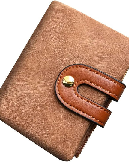 AOXONEL Women's Rfid Small Bifold Leather Wallet Ladies Mini Zipper Coin Purse id card Pocket,Slim Compact Thin