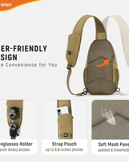 SKYSPER Sling Bag RFID Cross Body Bag Recycled Crossbody Backpack Travel Daypack