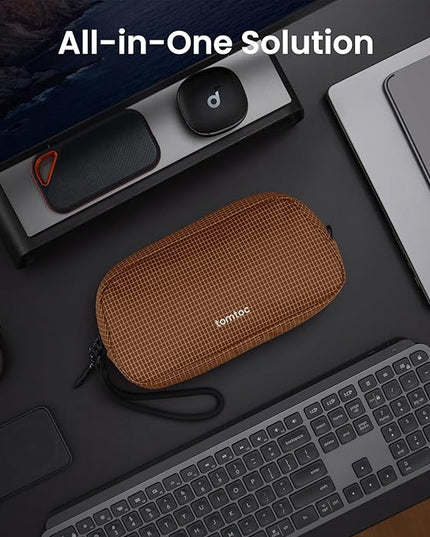 tomtoc Electronics Organizer Travel Case Performance, Water Resistant Bag Cable Tech Pouch Accessories, Carry Storage for Cord, Phone, Cables, Airpods, USB Flash Drive, Daily Items