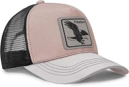 Animal Trucker Hats Leather Pattern Adjustable Snapback Mesh Animal Baseball Cap for Men