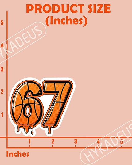 (3Pcs) 67 Basketball Drip Six Seven Funny Gen Alpha Meme Stickers – 67 Gifts for Players, Coaches, Waterproof Vinyl Decals for Water Bottle, Tumbler, Laptop, Phone Case, 3" x 2.5"