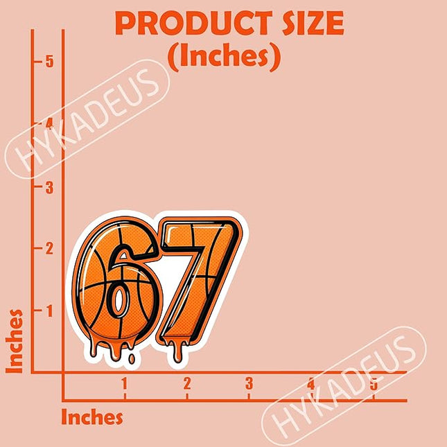 (3Pcs) 67 Basketball Drip Six Seven Funny Gen Alpha Meme Stickers – 67 Gifts for Players, Coaches, Waterproof Vinyl Decals for Water Bottle, Tumbler, Laptop, Phone Case, 3" x 2.5"