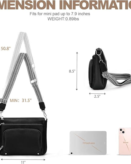 Anti-Theft Crossbody Purse for Women, Crossbody Shoulder Bag with Built-in Wallet & RFID Blocking for Travel Workout