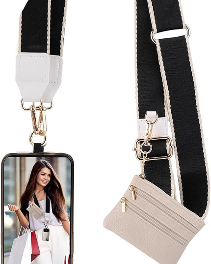 XANGNIER Clip and Go Strap for Phone with Wallet Crossbody, Phone Strap with Zippered Wallet, Adjustable Anti Theft Cellphone Lanyard for Women, Cellphone Chain Accessories,Multicolor 11