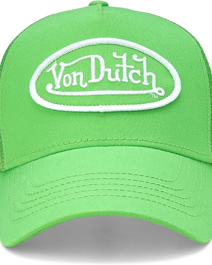 Von Dutch Unisex Trucker Hat - Curved Bill Mesh Back Retro Classic Adjustable Snapback Baseball Cap for Men and Women