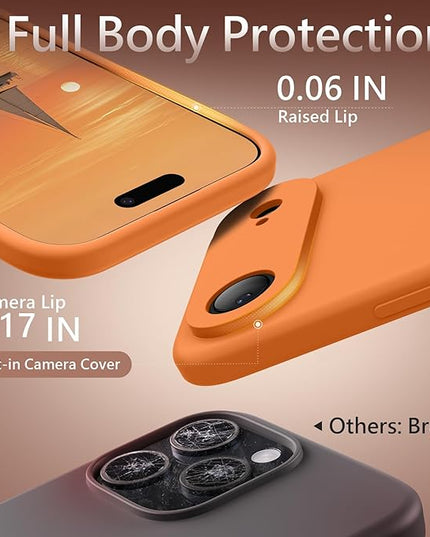 FireNova Magnetic for iPhone Air Case, Compatible with MagSafe, [Integrated Silicone Camera Control Button] [Camera Protection] Microfiber Lining Phone Case for iPhone 17 Air, 6.5", Orange