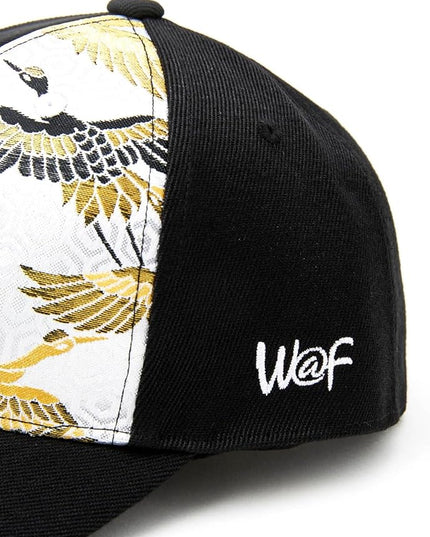 W@nderFabric Traditional Japanese Kimono Baseball Cap, Embroidered Pattern, Adjustable Snapback Flat Brim, 6-Panel Cap