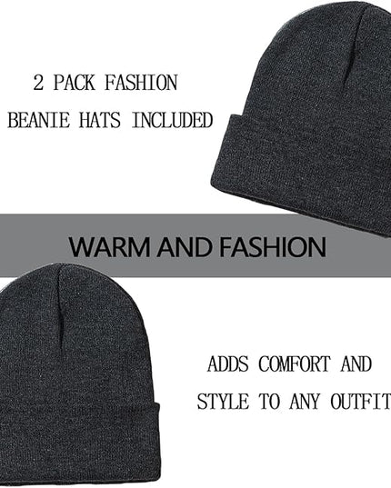 ZOORON 1&2 Pack Beanie for Men Women Slouchy Beanie Hats Winter Knit Caps Soft Ski Hat Unisex