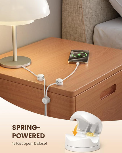 Lamicall 12Pack Rotatable Cord Organizer, Office Desk Nightstand Accessories - Cable Clips Management, Birthday Gifts for Teens Friends, Desk Phone Charger Holder Gadget, Home Workspace Organizer