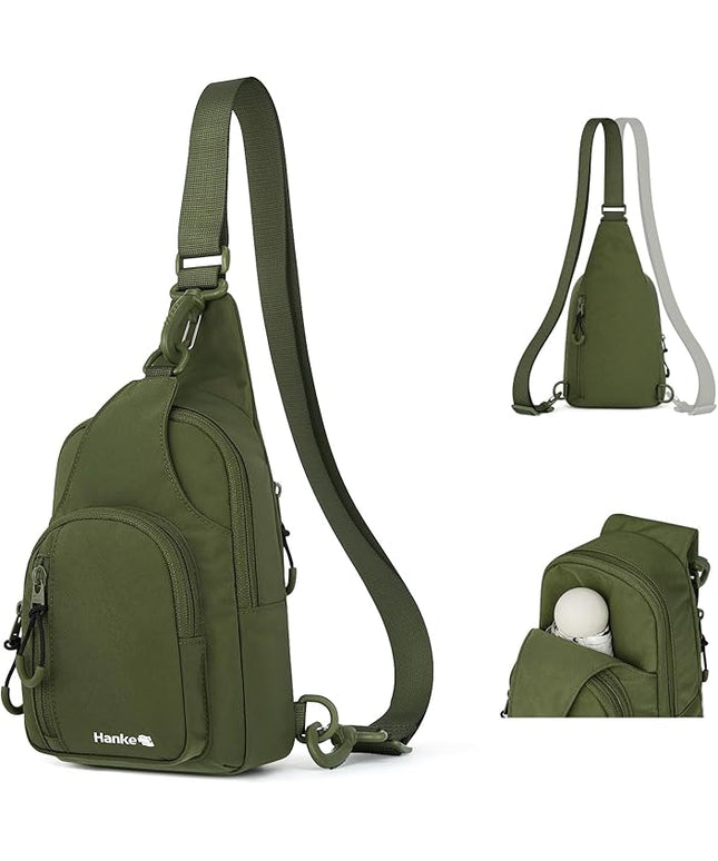 Hanke Crossbody Sling Bag for Women Men, Small & Large Casual Cross Body Sling Bags, Chest Bag for Outdoor Hiking Travel