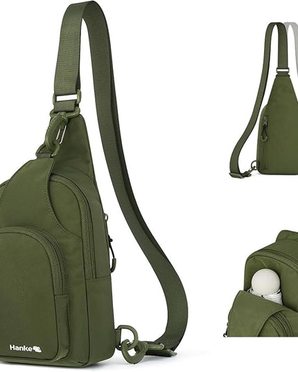 Hanke Crossbody Sling Bag for Women Men, Small & Large Casual Cross Body Sling Bags, Chest Bag for Outdoor Hiking Travel