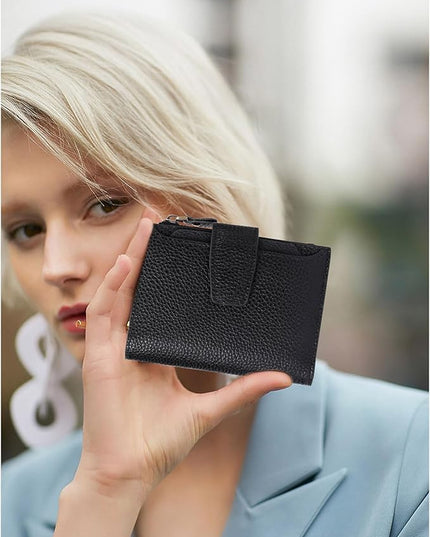 FALAN MULE Small Wallet for Women Leather Bifold Compact RFID Blocking Small Womens Wallet Purse | Compact Size, RFID Blocking, Includes Coin Pouch, Card Holders, 14 Slots