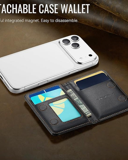 Vinich for MagSafe Wallet Magnetic RFID Blocking Card Holder Compatible with MagSafe Phones and Cases, Strong Magnet Minimalist Phone Wallet for iPhone 17/16/15/14/13/12/ Pro/Max/Plus, Black