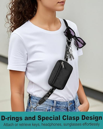 Upgrade Clip and Go Phone Lanyard Crossbody with RFID Shielding Wallet, Lanyard for Keys Glasses Accessories, Anti-theft and Privacy Protection Design, Adjustable Phone Strap Wrist Strap for Travel.