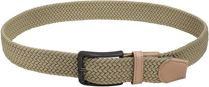 Falari Men Women Multicolored Elastic Stretch Braided Belt Canvas Fabric Woven No Holes Belt