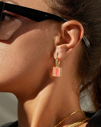 18K Gold Plated Chunky Hoop Earrings for Women Fashion Thick Gold Hoops Set Jewelry for Birthday Christmas Gifts