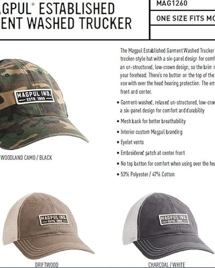 Magpul Trucker Hat Snap Back Baseball Cap, One Size Fits Most