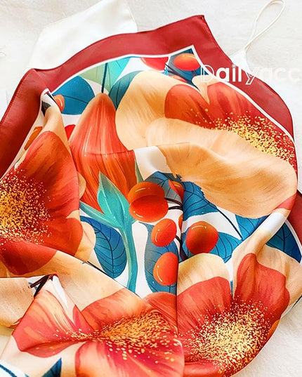 Dailyacc Hair Bandanas Scarf For Women Lightweight Fashion Neck Silk Satin Head Scarves For Sleeping Handbags Scarf