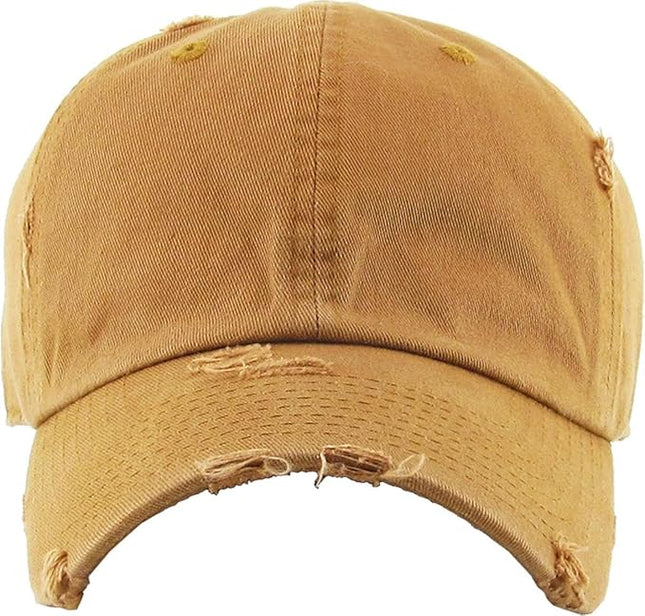 KBETHOS Vintage Washed Distressed Cotton Dad Hat Baseball Cap Adjustable Polo Trucker Unisex Style Headwear
