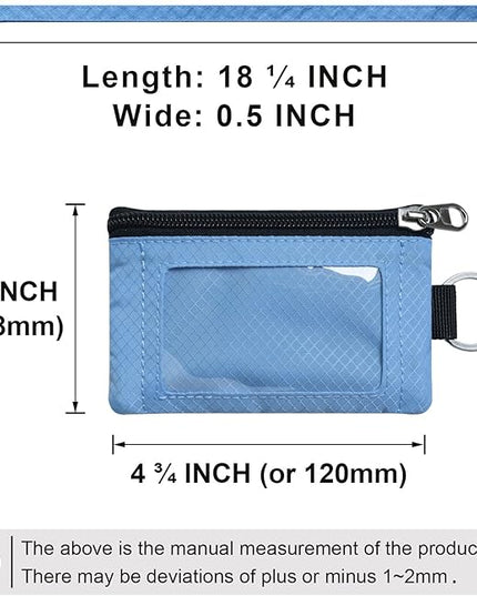 Minimalist RFID Blocking Small Wallet with ID Window,WaterResistant Zip Id Case Wallet with Lanyard Keychain for Cards,Cash,Travel,Women,Men