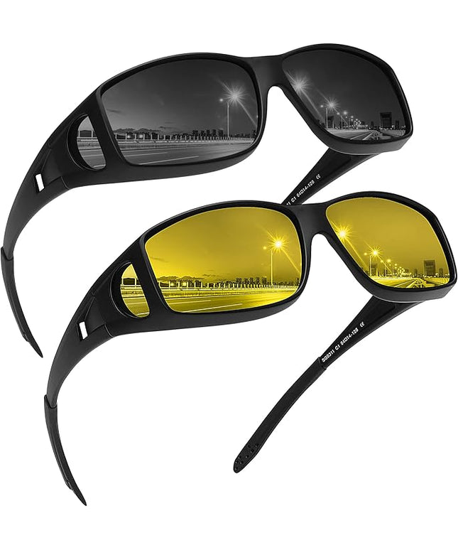 MEETSUN Fit Over Glasses Sunglasses for Men Women,Wrap Around Sunglasses Polarized UV400 Protection