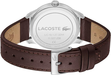 Lacoste Lisbon Men’s Quartz Watch - Three-Hand Sunray Dial with Stick Indexes, Polished Case, Crocodile Logo - Modern, Classic Timepiece - Gift for Him 42mm