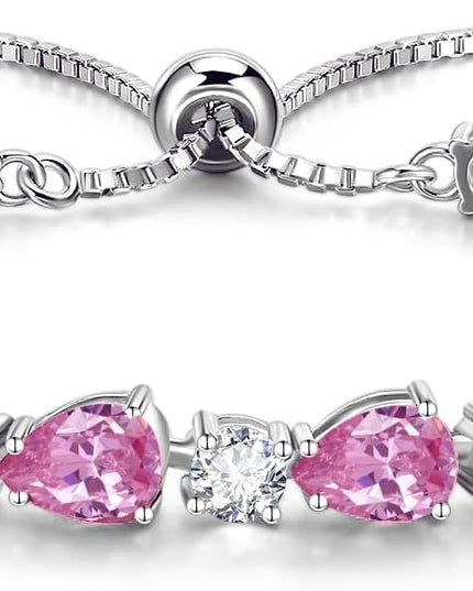 FANCIME Shine of Tears Birthstone Tennis bolo Bracelets Sterling Silver Tennis Bracelets Charm Fine Jewelry Birthday Gifts for Women Mom