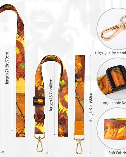 Phone Lanyards, Wrist lanyards for Keys, Adjustable Shoulder Neck Strap,Universal Crossbody Cell Phone Lanyard for ID Badges,Card Holder, Car Key, and Most Smartphones (Sunflower)