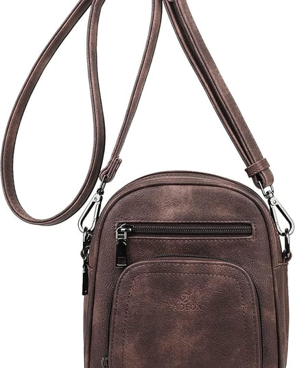 FADEON Small Purses for Women Crossbody Bags, Designer PU Leather Mini Cross Body Purse Travel Shoulder Bag Card Slots