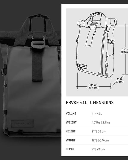 WANDRD PRVKE 41L, V3 Photography Bundle: Weather-Resistant Travel & Camera Backpack with Laptop Sleeve, Quick Side Access, Clamshell Opening – Ideal Photography & Travel Bag