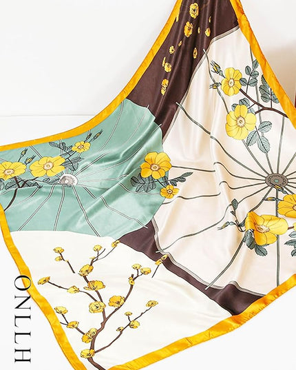 100% Mulberry Silk Scarf for Women Hair Lightweight Square Neckerchief Wrap For Head Scarves 21"