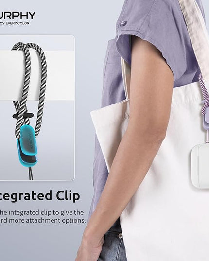 SURPHY 2 Pack Phone Lanyard for Cellphone Case, Phone Wrist Strap for Case, Cellphone Strap with 2-Color Braided, Charm Wrist Lanyard for Women, Cellphone Wrist Lanyard for Women, Black & Lilac
