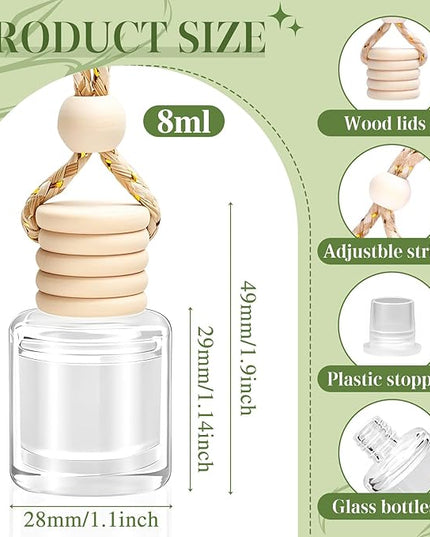 AROIC 6 Pack Car Air Freshener Hanging, New Car Scent Natural Plant Essential Oil Fragrance Diffuser, Unisex Air Freshener Aromatherapy Effectively Eliminates Odors Long-Lasting Fresh Scent (8ml Each)