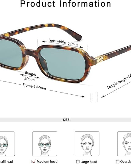 Retro Rectangular Sunglasses for Women Vintage Fashion Trendy Funny Small 90s Square Sunnies 2025 AP3698