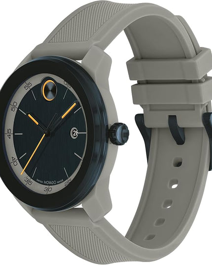 Movado Bold TR90 Ultra Modern Watch for Men and Women - Swiss Quartz 3H Movement, Leather Strap - Water Resistant 3ATM/30 Meters - Sporty Style Wristwatch for Everyone - 42mm