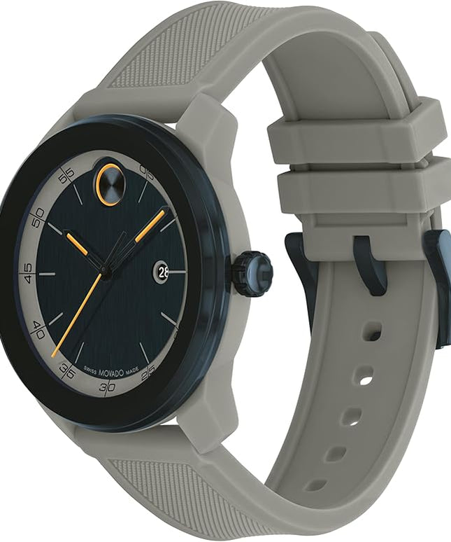 Movado Bold TR90 Ultra Modern Watch for Men and Women - Swiss Quartz 3H Movement, Leather Strap - Water Resistant 3ATM/30 Meters - Sporty Style Wristwatch for Everyone - 42mm