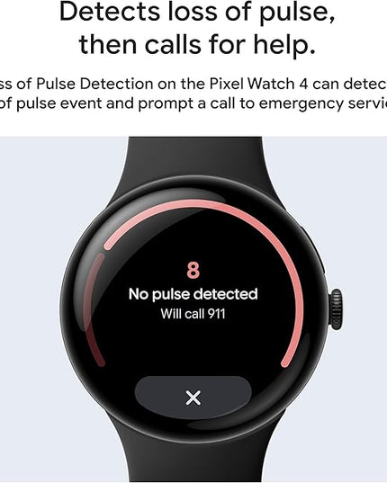Google Pixel Watch 4 (41mm) - Android Smartwatch with Heart Rate and Sleep Tracking - 30-Hour Battery - Fitness Tracking - Google AI - Matte Black Aluminum Case - Obsidian Active Band - Wi-Fi