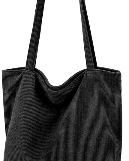 Iioscre Corduroy Tote Bag for Women,Hobo HandBags with Zipper,Large Capacity Casual Shoulder Handbags with Inner Pockets