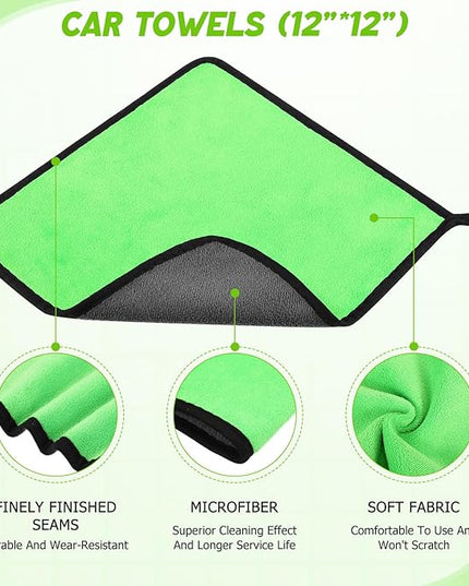16 Pcs Windshield Cleaner Tool, Car Cleaning Kit with Various Detailing Brushes Set Spray Bottle Cleaner Towel Cleaning Gel Accessories Car Interior Detailing Kit for Windows Vents(Green)